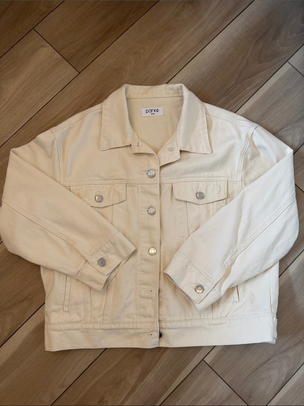 Parke Cream Oversized Jean Jacket